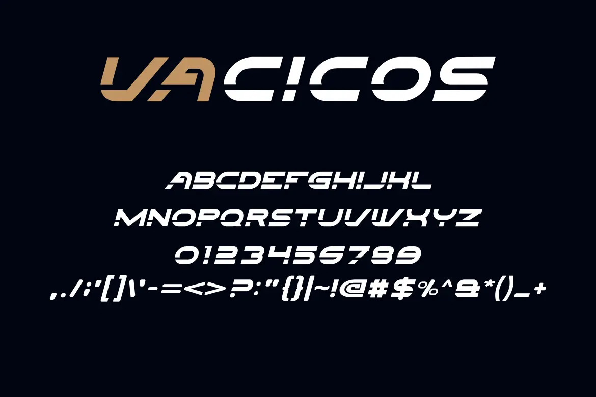 Vacicos – A Futuristic Typeface R5Q8Zgz