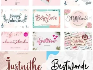 valentine font bundle