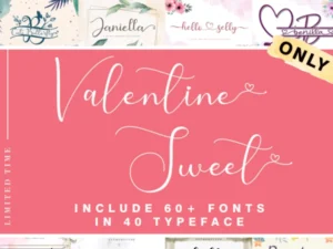 valentines sweet fonts bundle