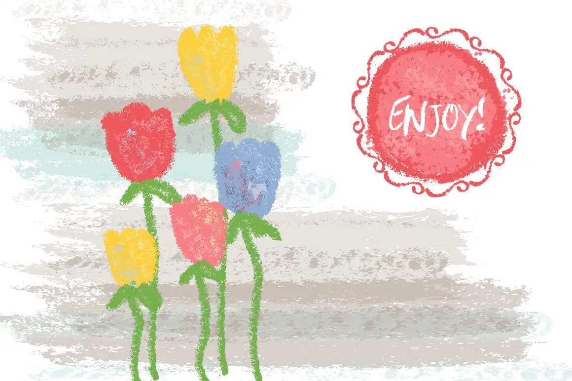 Vector Oil Pastels Brushes