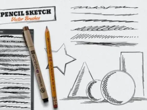 vector pencil sketch brushes 4