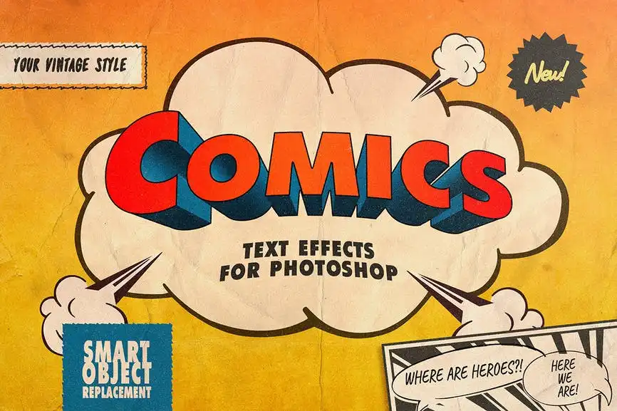 Vintage Comics Text Effects