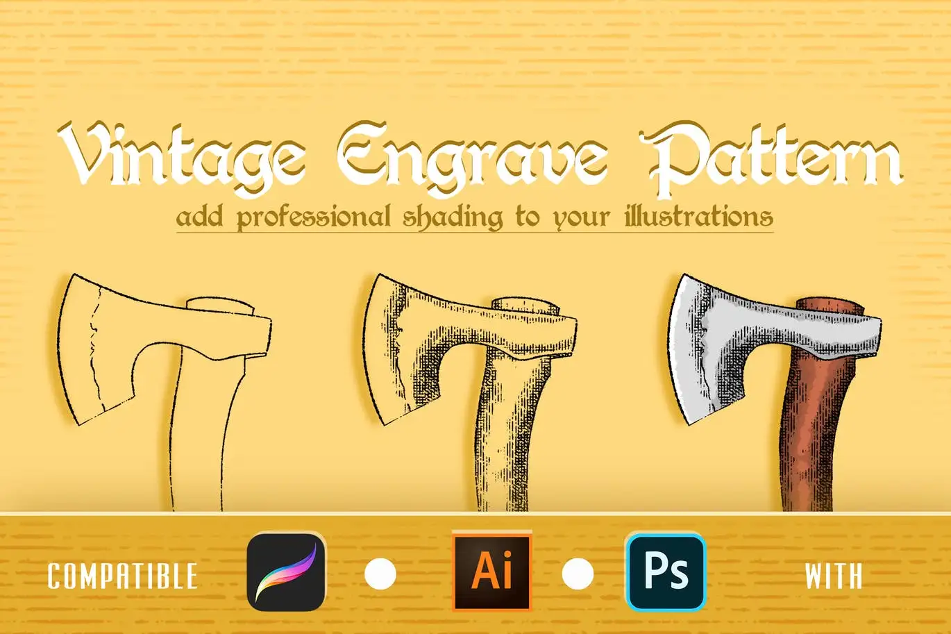 Vintage Engrave Pattern for Ps, Ai and Procreate 4 vintage engrave pattern for ps ai and procreate 3