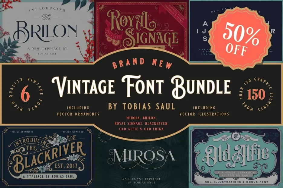 Vintage Font Bundle 1