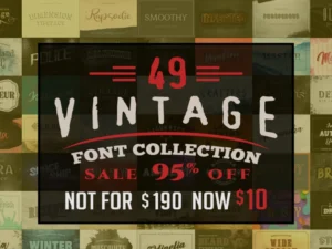 vintage font collection bundle