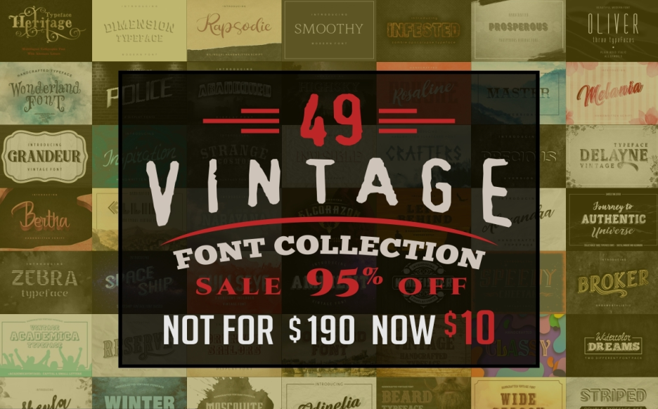 Vintage Font Collection Bundle