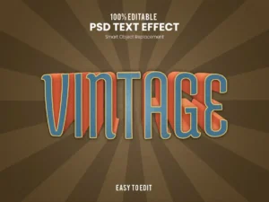 vintage retro bold 3d text effect