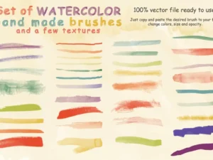 watercolor brushes and textures