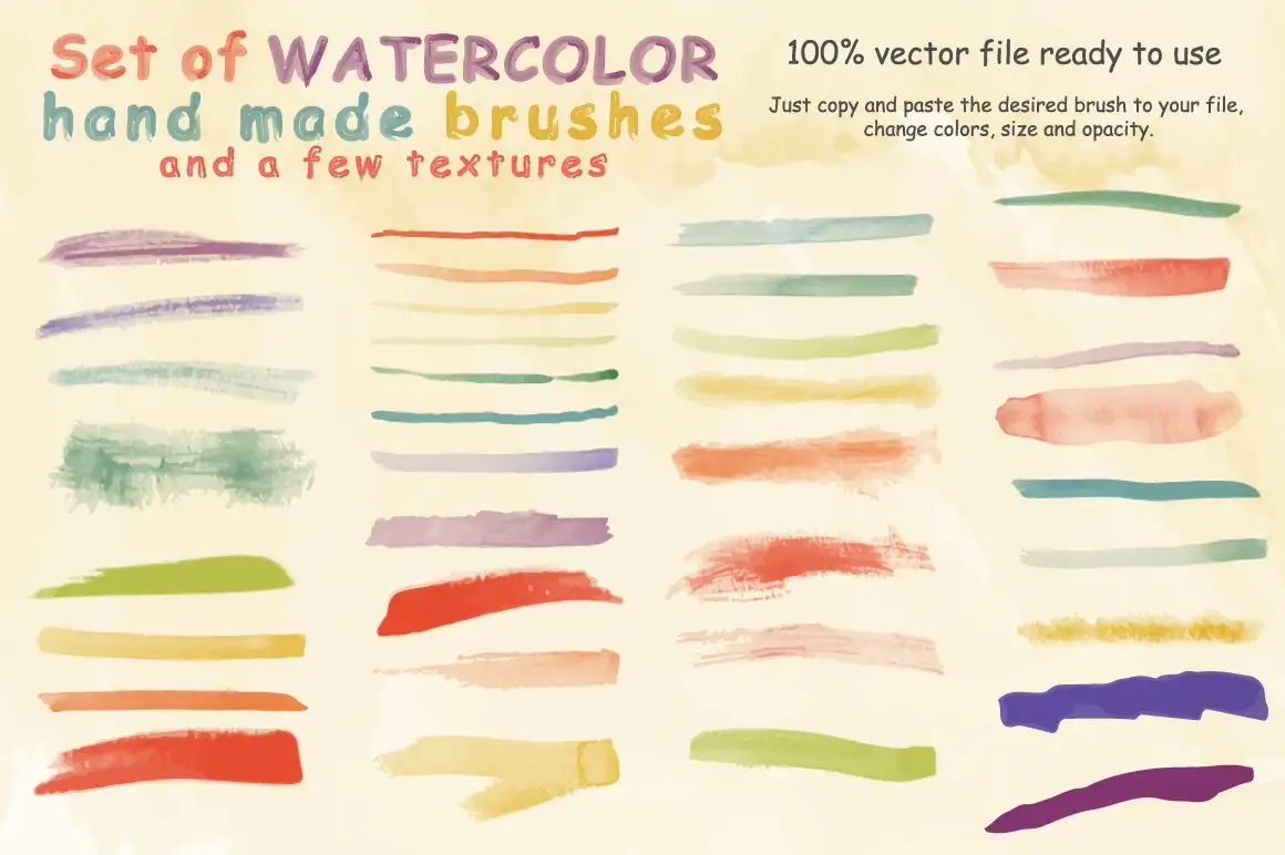 Watercolor Brushes And Textures