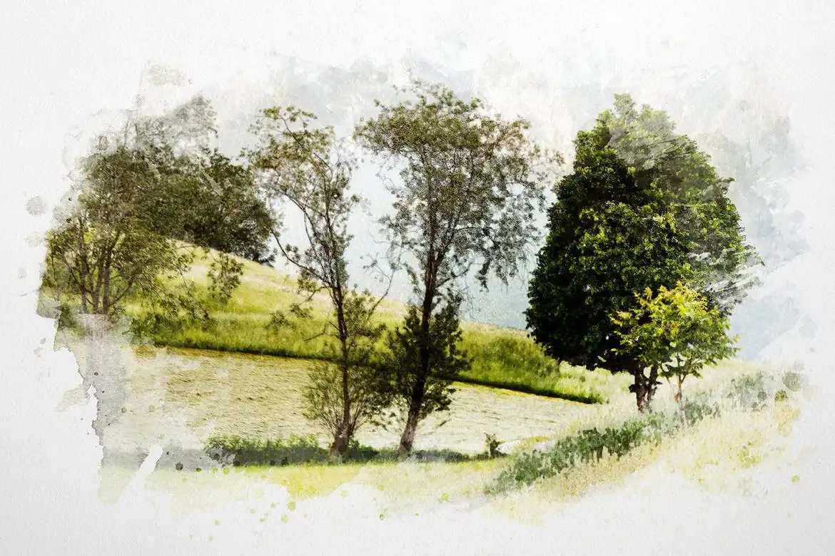 Watercolor Dry Brush Effects