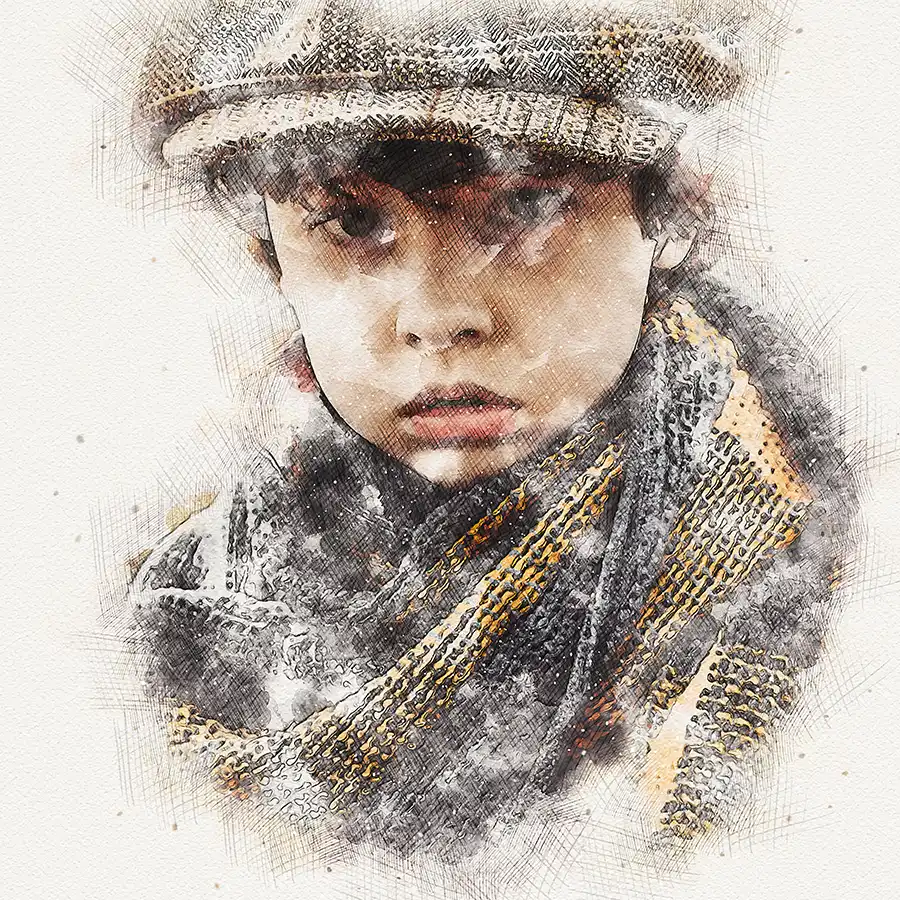 Watercolor & Pencil Photoshop Action 3 watercolor pencil photoshop action 6