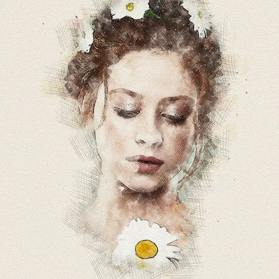 Watercolor & Pencil Photoshop Action 4 watercolor pencil photoshop action 7