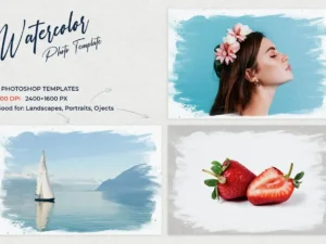 watercolor photo template 2