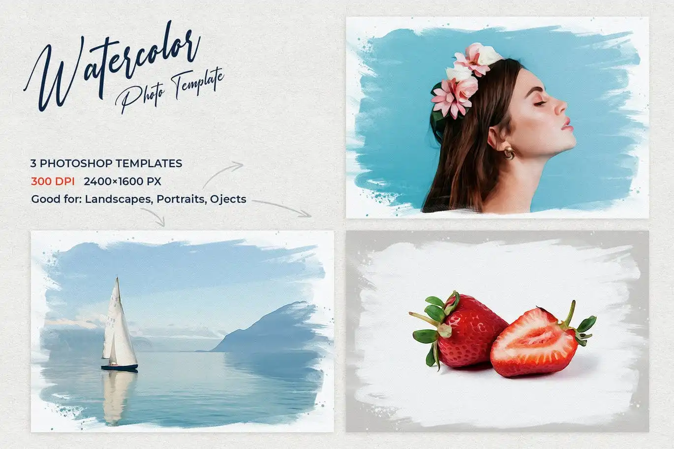 Watercolor Photo Template