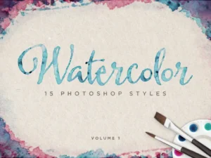 watercolor photoshop styles volume 3