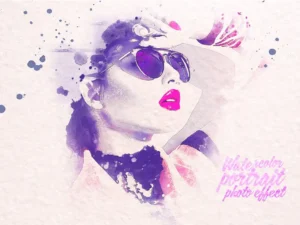 watercolor portrait photo effect 3