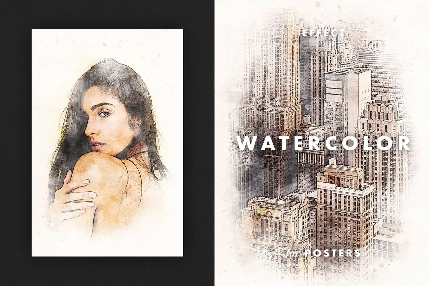 Watercolor Splashes Effect For Posters