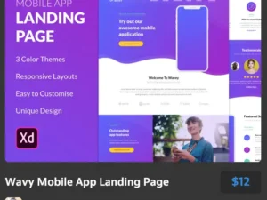 wavy mobile app landing page