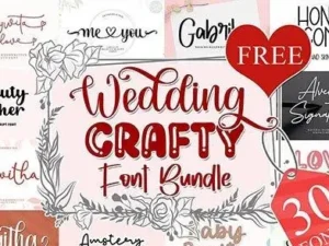 wedding crafty font bundle