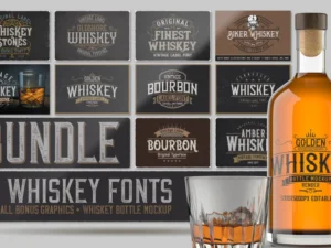 whiskey fonts bundle
