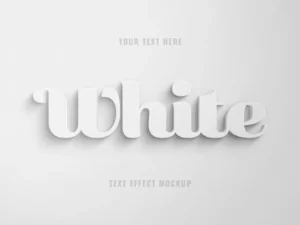 white 3d text effect 1