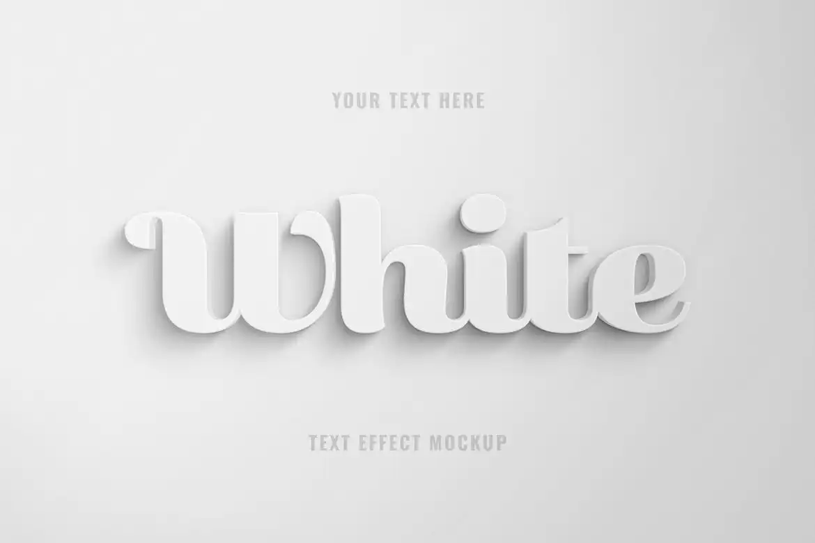 White 3D Text Effect