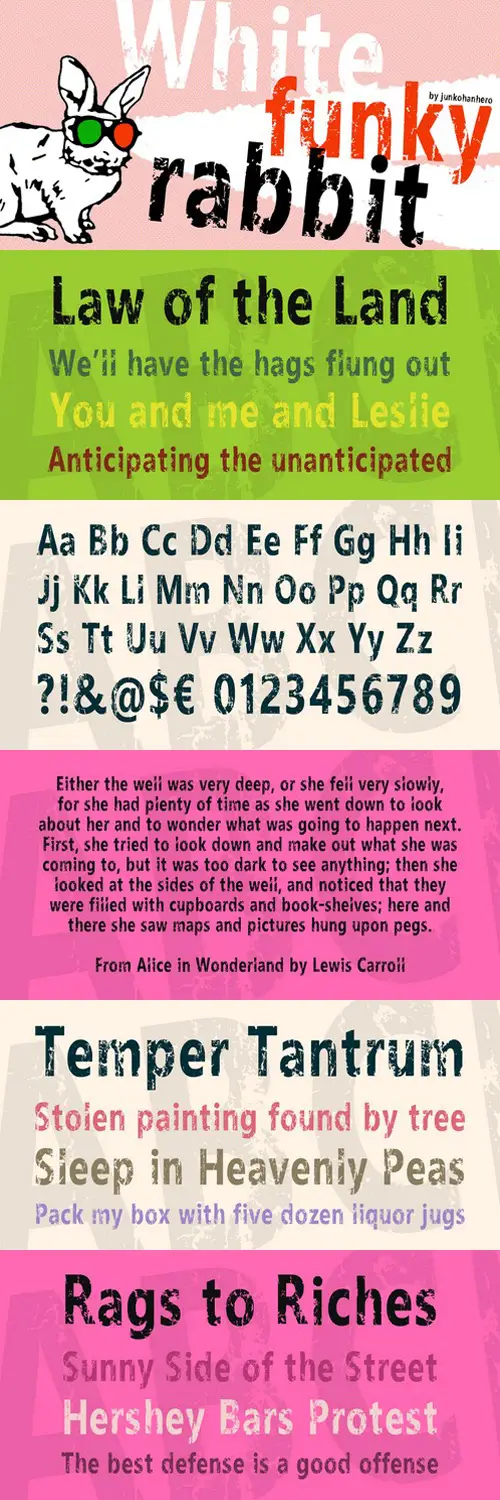 White Funky Rabbit Font