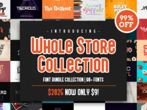 whole store fonts bundle collection