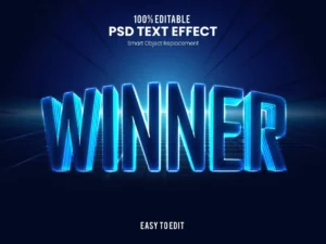 winner esport modern and futuristic text effect