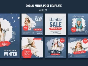 winter design instagram stories and post template 2