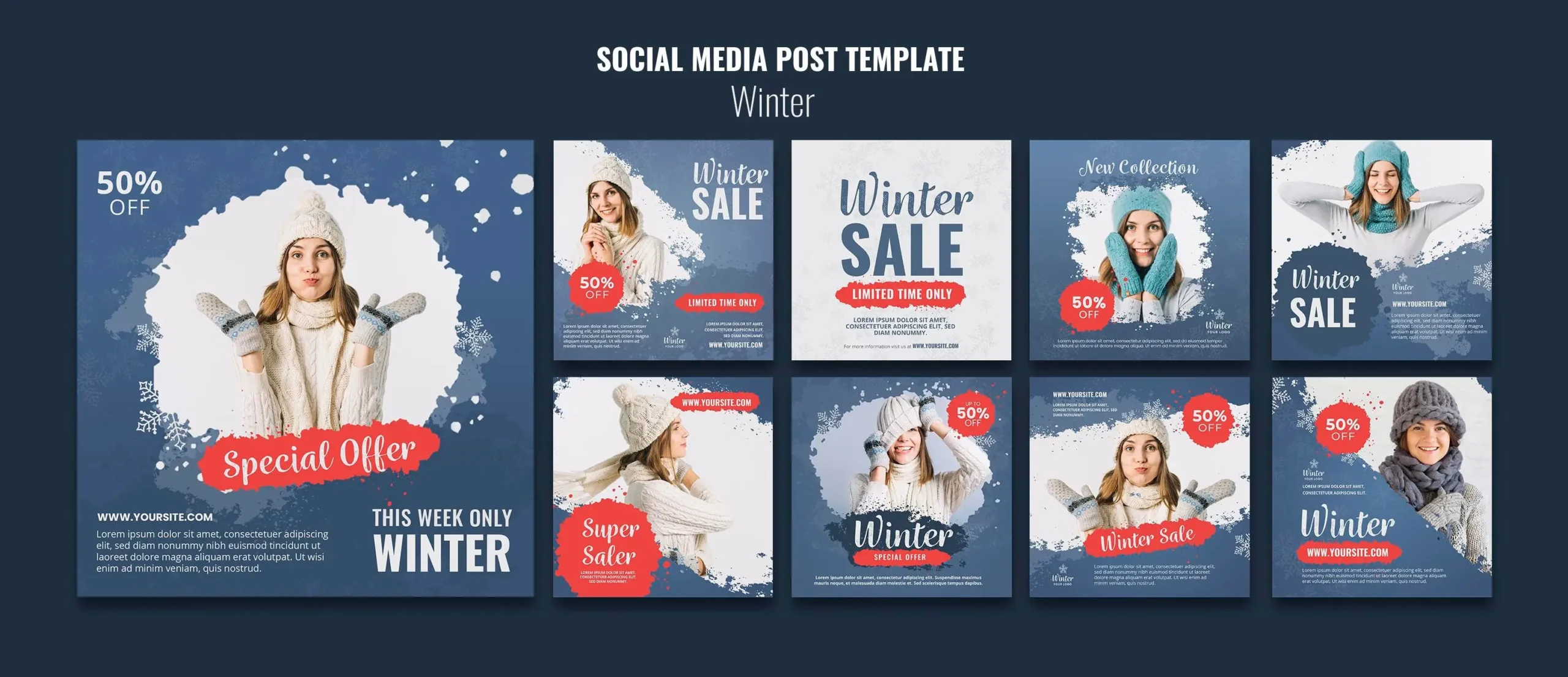 Winter Design Instagram Stories And Post Template