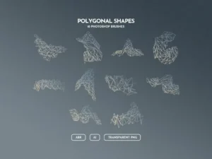 wireframe geometric objects photoshop brushes 1