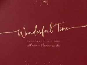 wonderful time script font by creativeqube design