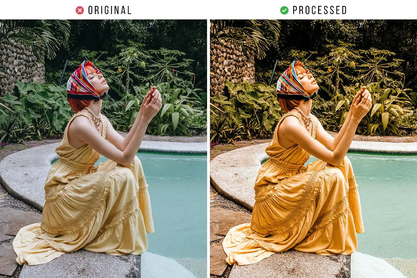 Yellow Nature Tones Action & Lightroom Preset