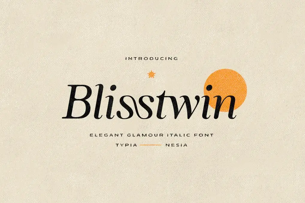 Yipianesia Blisstwin Elegant Glamour Italic Serif