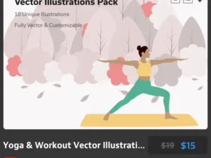 yoga workout vector illustrations