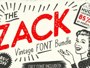 zack vintage font bundle