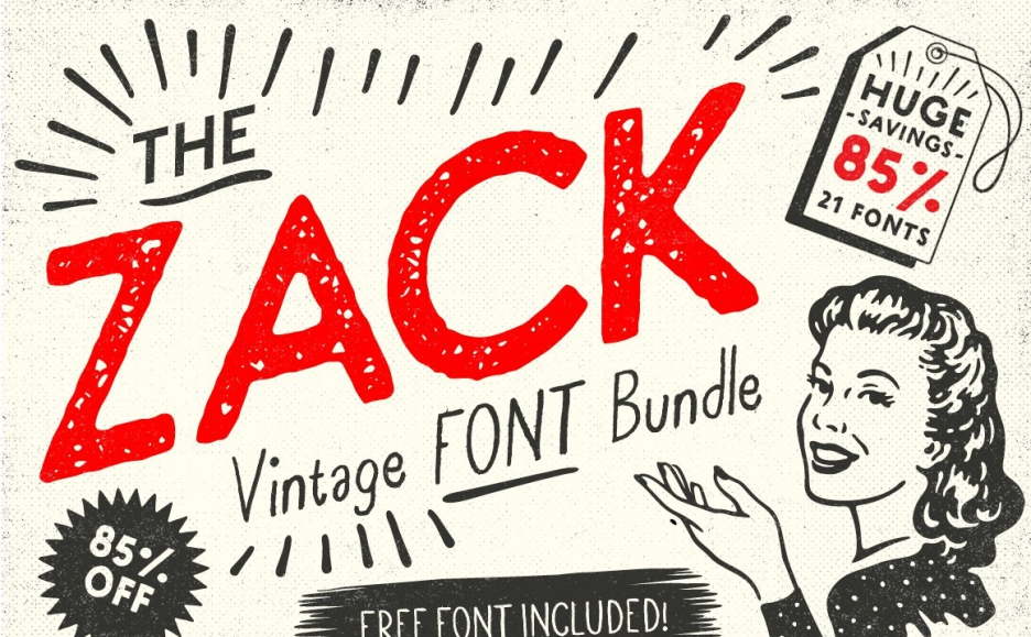 Zack Vintage Font Bundle