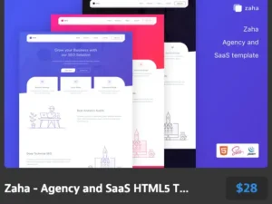 zaha agency and saas html5 template