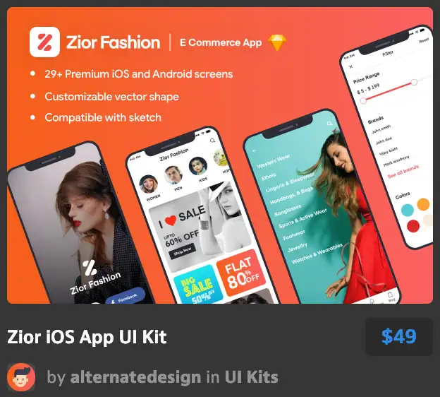 Zior iOS App UI Kit