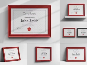 a4 horizontal certificate mock up1
