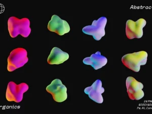 abstract 3d gradient shapes04