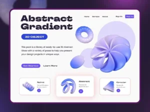 abstract gradient 3d object2