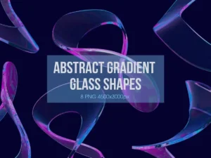 abstract gradient glass shapes1