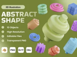 abstract shape 3d icon pack1