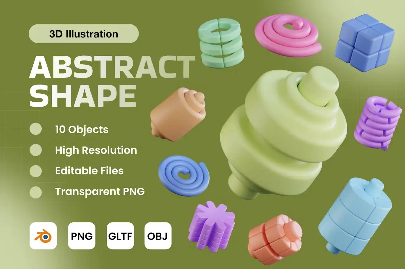 Abstract Shapes 3D Icon V.5