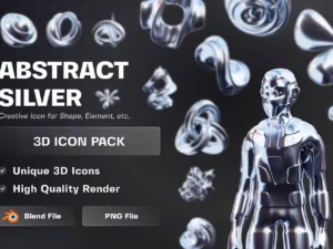 abstract silver 3d illustration pack1