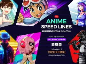 anime speed lines photoshop action animated1