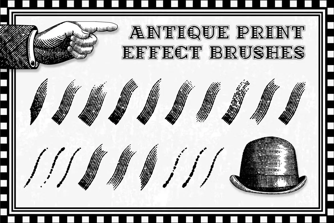 Antique Print Effect Brushes 3 antique print effect brushes1