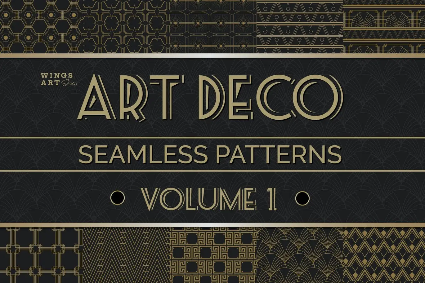 Art Deco Seamless Patterns Vol 1 9 art deco graphic pack01